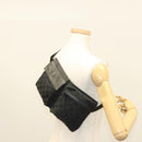 GUCCI GG Canvas Waist bag Black Silver 28566 Auth yk19002-24