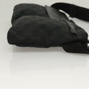 GUCCI GG Canvas Waist bag Black Silver 28566 Auth yk19002-3