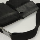 GUCCI GG Canvas Waist bag Black Silver 28566 Auth yk19002-6
