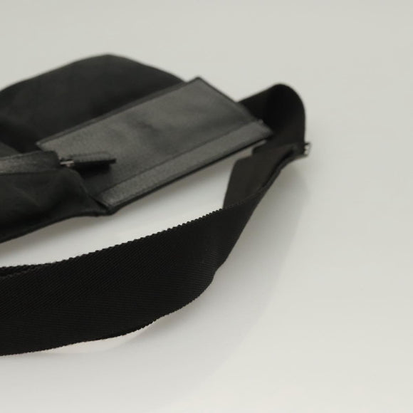 GUCCI GG Canvas Waist bag Black Silver 28566 Auth yk19002