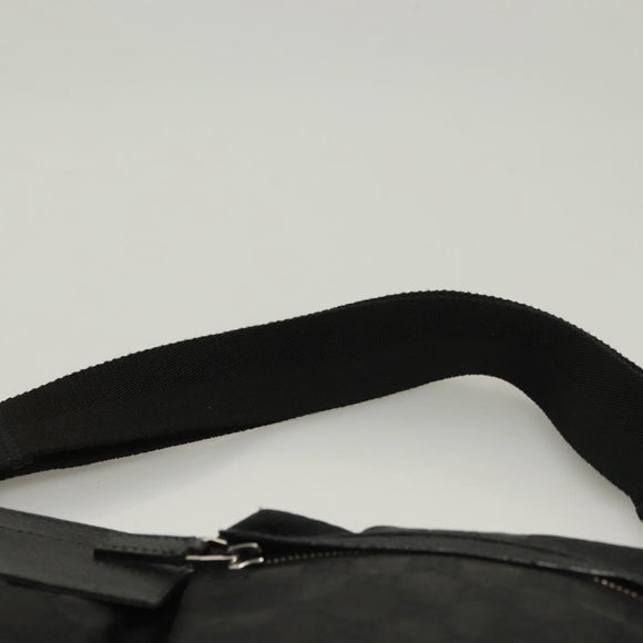 GUCCI GG Canvas Waist bag Black Silver 28566 Auth yk19002