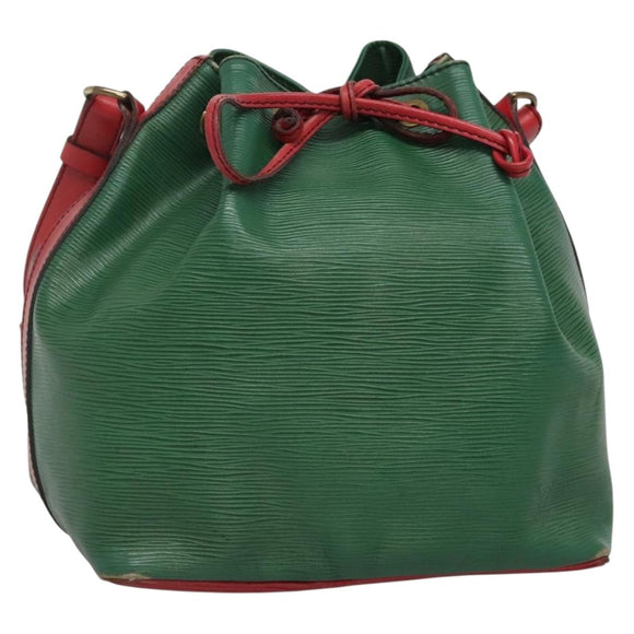 LOUIS VUITTON Epi Petit Noe Shoulder Bag Bicolor Green Red M44147 Auth yk19006