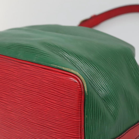 LOUIS VUITTON Epi Petit Noe Shoulder Bag Bicolor Green Red M44147 Auth yk19006