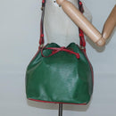 LOUIS VUITTON Epi Petit Noe Shoulder Bag Bicolor Green Red M44147 Auth yk19006-21