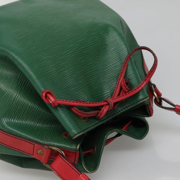 LOUIS VUITTON Epi Petit Noe Shoulder Bag Bicolor Green Red M44147 Auth yk19006
