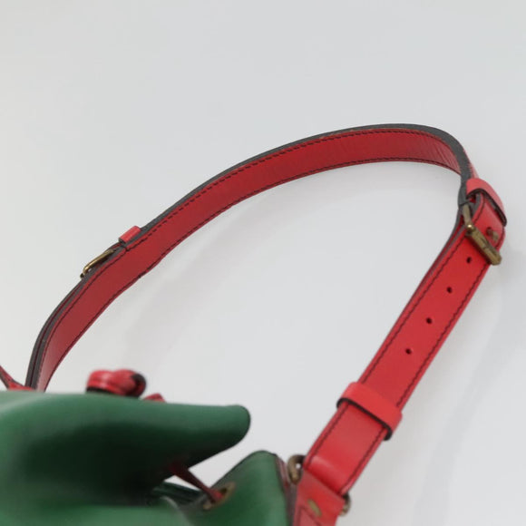 LOUIS VUITTON Epi Petit Noe Shoulder Bag Bicolor Green Red M44147 Auth yk19006