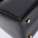 Salvatore Ferragamo Gancini Hand Bag Leather Black Gold Auth yk19008-15