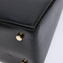 Salvatore Ferragamo Gancini Hand Bag Leather Black Gold Auth yk19008-16