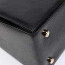 Salvatore Ferragamo Gancini Hand Bag Leather Black Gold Auth yk19008-17