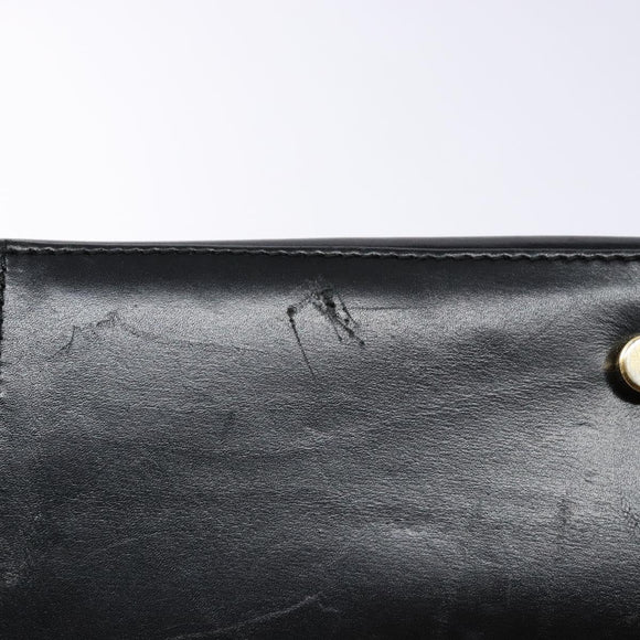 Salvatore Ferragamo Gancini Hand Bag Leather Black Gold Auth yk19008