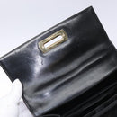 Salvatore Ferragamo Gancini Hand Bag Leather Black Gold Auth yk19008-10