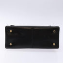 Salvatore Ferragamo Gancini Hand Bag Leather Black Gold Auth yk19008-5