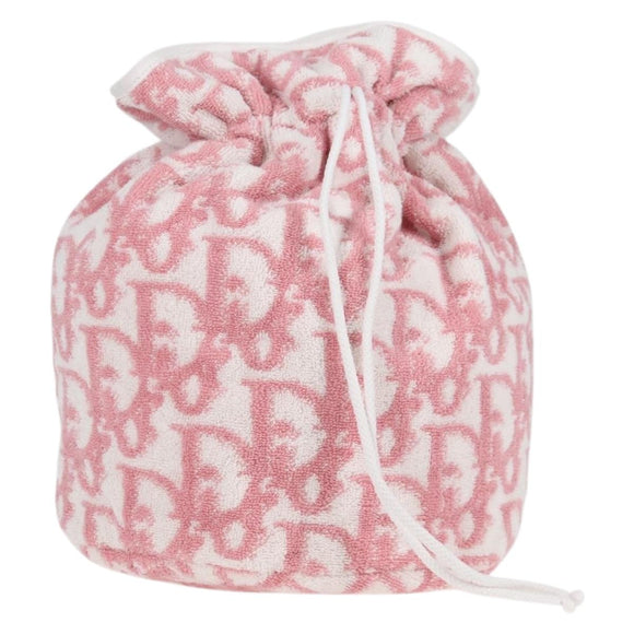 Christian Dior Trotter Purse Hand Bag Pile Pink Auth yk19015V