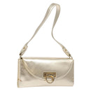 Salvatore Ferragamo Gancini Shoulder Bag Leather Gold Tone Auth yk19023-1