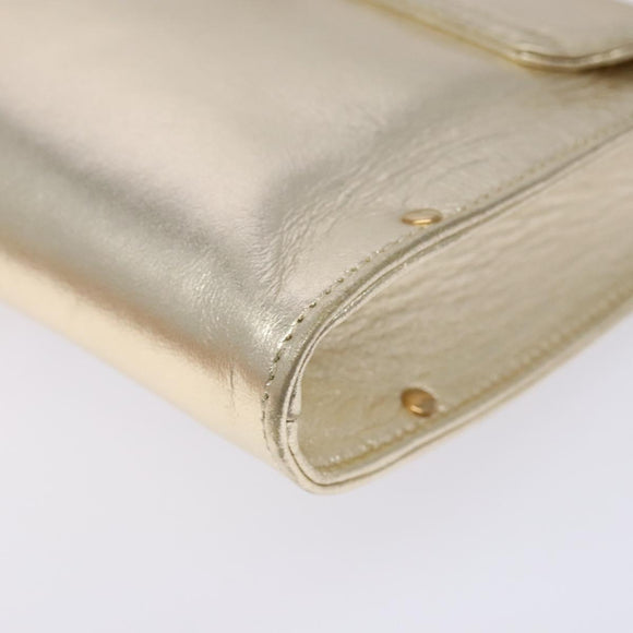 Salvatore Ferragamo Gancini Shoulder Bag Leather Gold Tone Auth yk19023