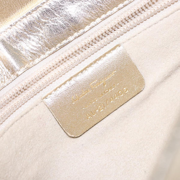 Salvatore Ferragamo Gancini Shoulder Bag Leather Gold Tone Auth yk19023