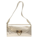 Salvatore Ferragamo Gancini Shoulder Bag Leather Gold Tone Auth yk19023-13