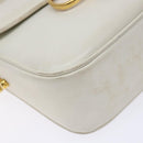 CELINE Shoulder Bag Leather Gold White Auth yk19029-14