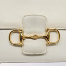 CELINE Shoulder Bag Leather Gold White Auth yk19029-17