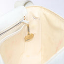 CELINE Shoulder Bag Leather Gold White Auth yk19029-19