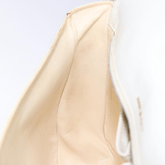 CELINE Schultertasche Leder Gold Weiß Original yk19029