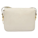 CELINE Shoulder Bag Leather Gold White Auth yk19029-2
