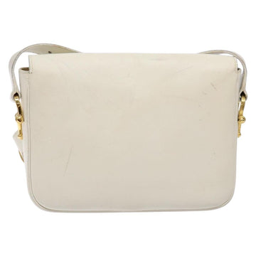 CELINE Shoulder Bag Leather Gold White Auth yk19029 - 0