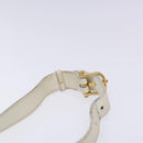 CELINE Shoulder Bag Leather Gold White Auth yk19029-8