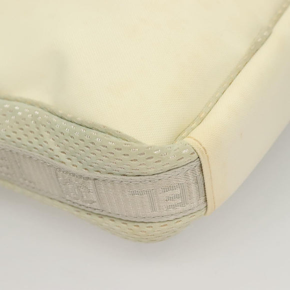 CHANEL Sports Line Shoulder Bag Nylon White Silver CC Auth yk19044