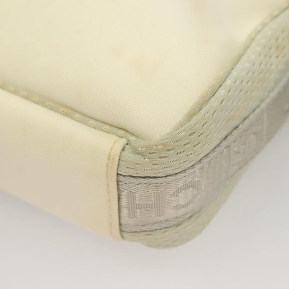 CHANEL Sports Line Shoulder Bag Nylon White Silver CC Auth yk19044