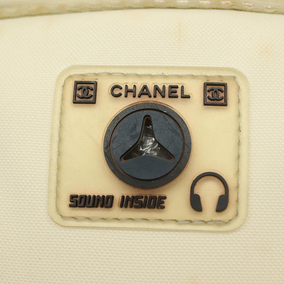 CHANEL Sports Line Shoulder Bag Nylon White Silver CC Auth yk19044