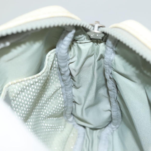 CHANEL Sports Line Shoulder Bag Nylon White Silver CC Auth yk19044