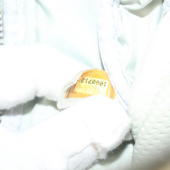 CHANEL Sports Line Shoulder Bag Nylon White Silver CC Auth yk19044