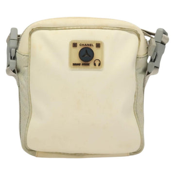 CHANEL Sports Line Shoulder Bag Nylon White Silver CC Auth yk19044 - 0
