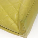 CHANEL Matelasse Chain Shoulder Bag Caviar Skin Green Gold CC Auth yk19052-12