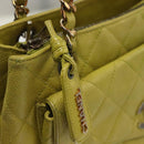 CHANEL Matelasse Chain Shoulder Bag Caviar Skin Green Gold CC Auth yk19052-14