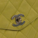 CHANEL Matelasse Chain Shoulder Bag Caviar Skin Green Gold CC Auth yk19052-15