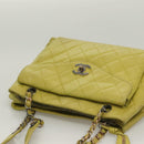 CHANEL Matelasse Chain Shoulder Bag Caviar Skin Green Gold CC Auth yk19052-6