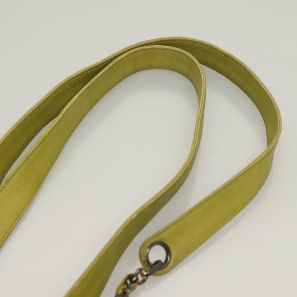 CHANEL Matelasse Chain Shoulder Bag Caviar Skin Green Gold CC Auth yk19052