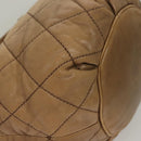 CHANEL Wild Stitch Shoulder Bag Leather Brown Gold CC Auth yk19057-15