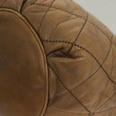 CHANEL Wild Stitch Shoulder Bag Leather Brown Gold CC Auth yk19057-16