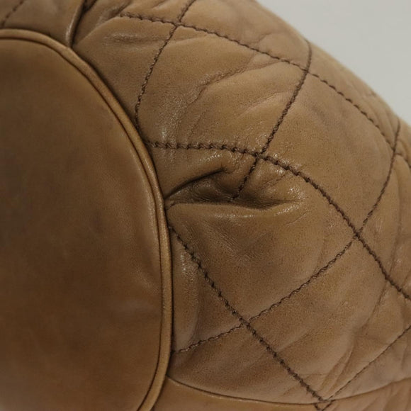 CHANEL Wild Stitch Shoulder Bag Leather Brown Gold CC Auth yk19057