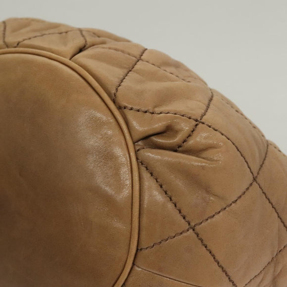 CHANEL Wild Stitch Shoulder Bag Leather Brown Gold CC Auth yk19057