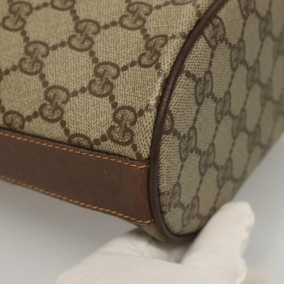 GUCCI GG Supreme Shoulder Bag PVC Beige Gold Auth yk19065