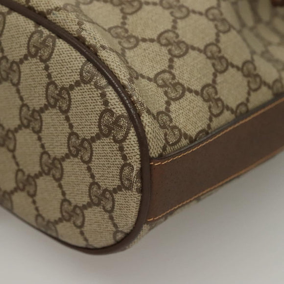 GUCCI GG Supreme Shoulder Bag PVC Beige Gold Auth yk19065