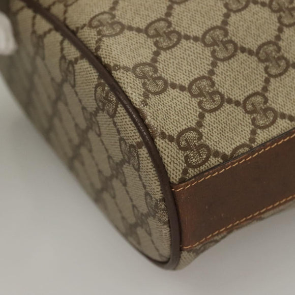 GUCCI GG Supreme Shoulder Bag PVC Beige Gold Auth yk19065