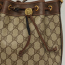GUCCI GG Supreme Shoulder Bag PVC Beige Gold Auth yk19065-14