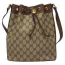 GUCCI GG Supreme Shoulder Bag PVC Beige Gold Auth yk19065-2