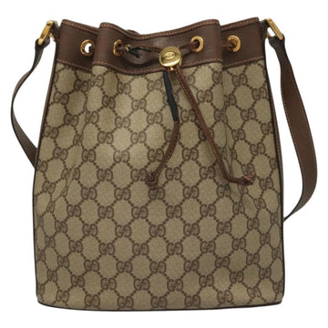 GUCCI GG Supreme Shoulder Bag PVC Beige Gold Auth yk19065 - 0