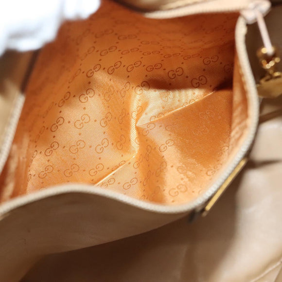 GUCCI GG Supreme Shoulder Bag PVC Beige Gold Auth yk19065